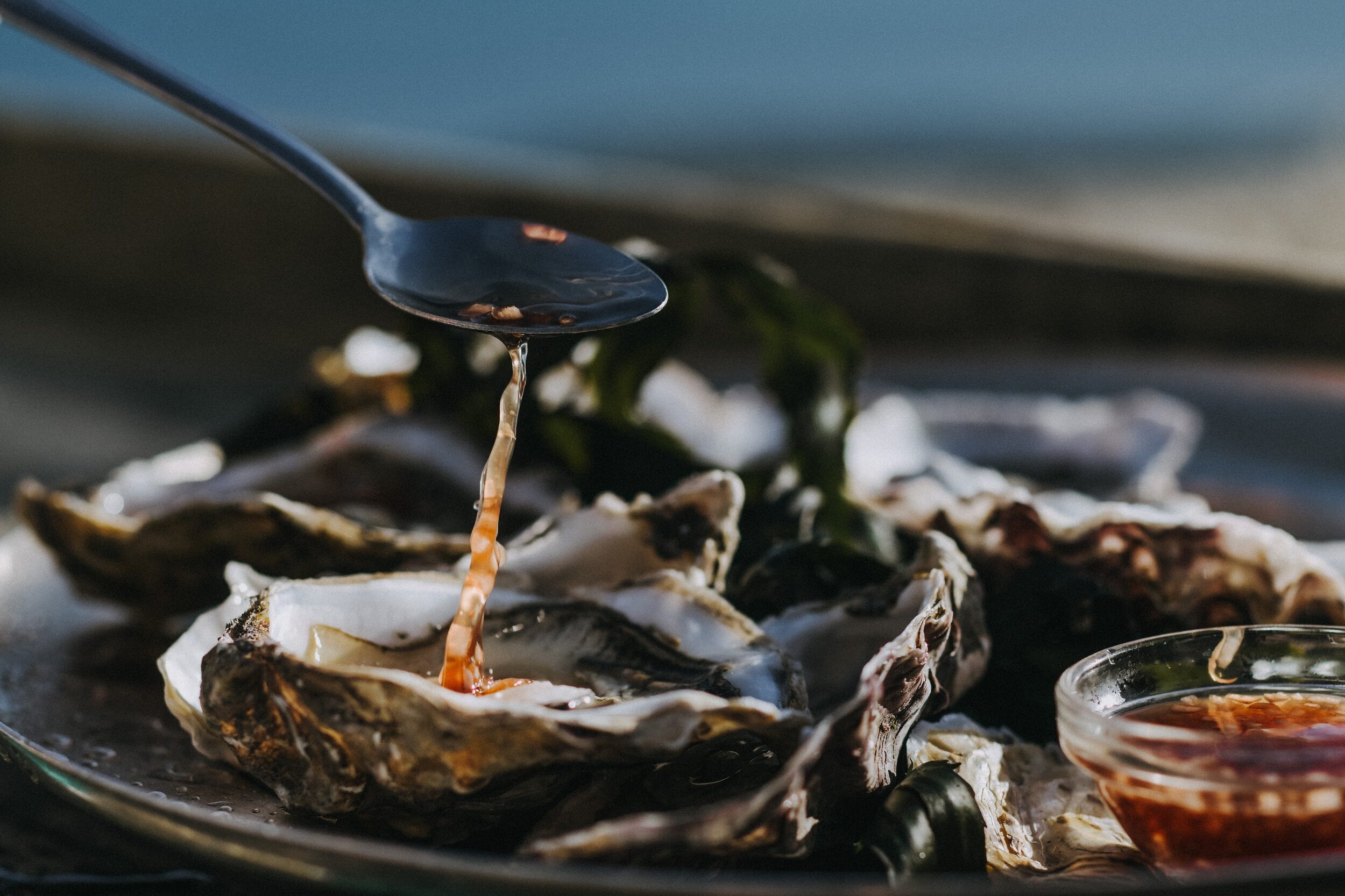 oysters with shallot vinegar