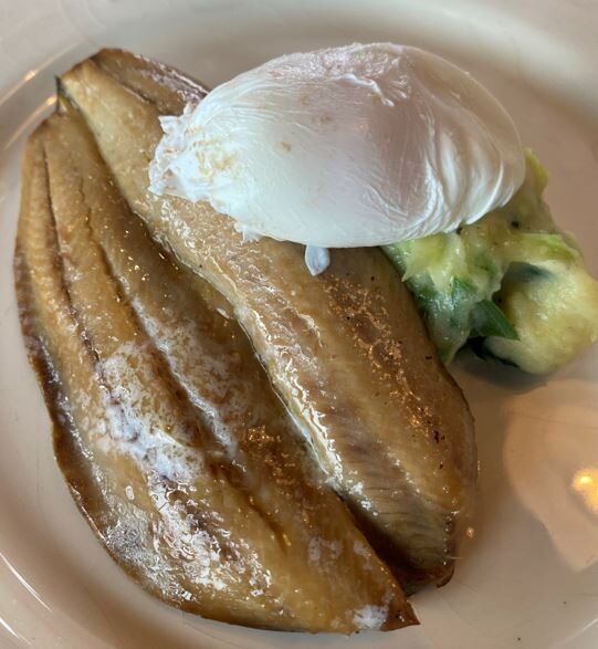 smoked herring colcannon poached egg